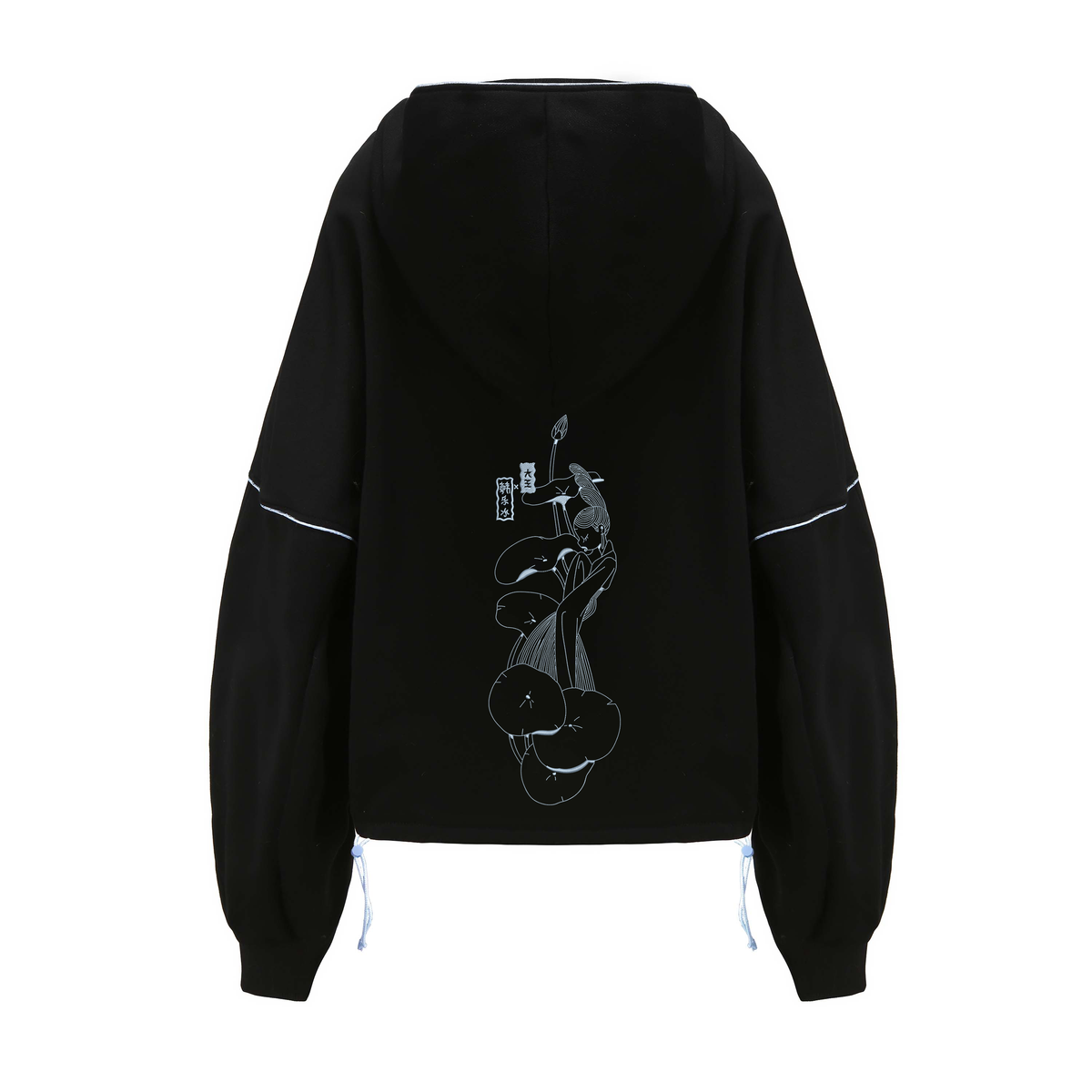 SonyaLei x DAWANG Open Neck Drawstring Adjustable Hoodie • DAWANGNEWYORK