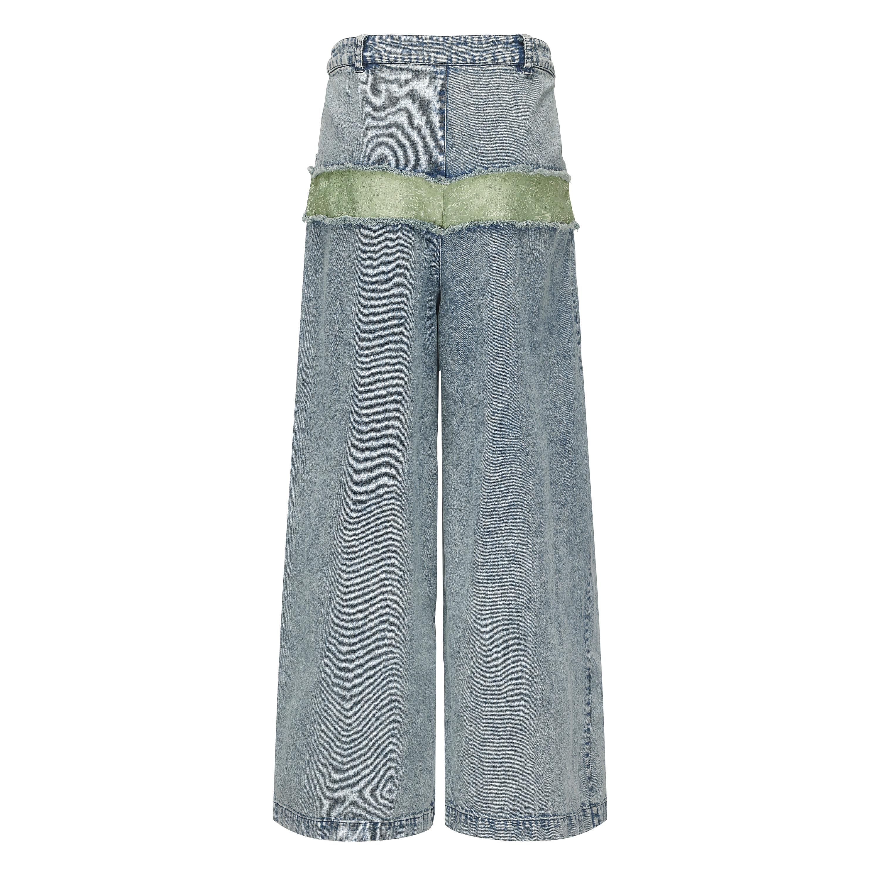 Za WideLeg Denim/Brocade Patch Pants