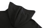 Mugwort x DAWANG Open Neck Drawstring Adjustable Hoodie, Drop Shoulder Oversized Fit,Contrast Color Piping, hat close up