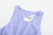 Hu Sleeveless Mini Dress, Front Butterfly Hook close up