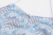 Dong Cropped Reversible Apron Top, Silk Brocade Fabric, periwinkle blue, side2 closeup