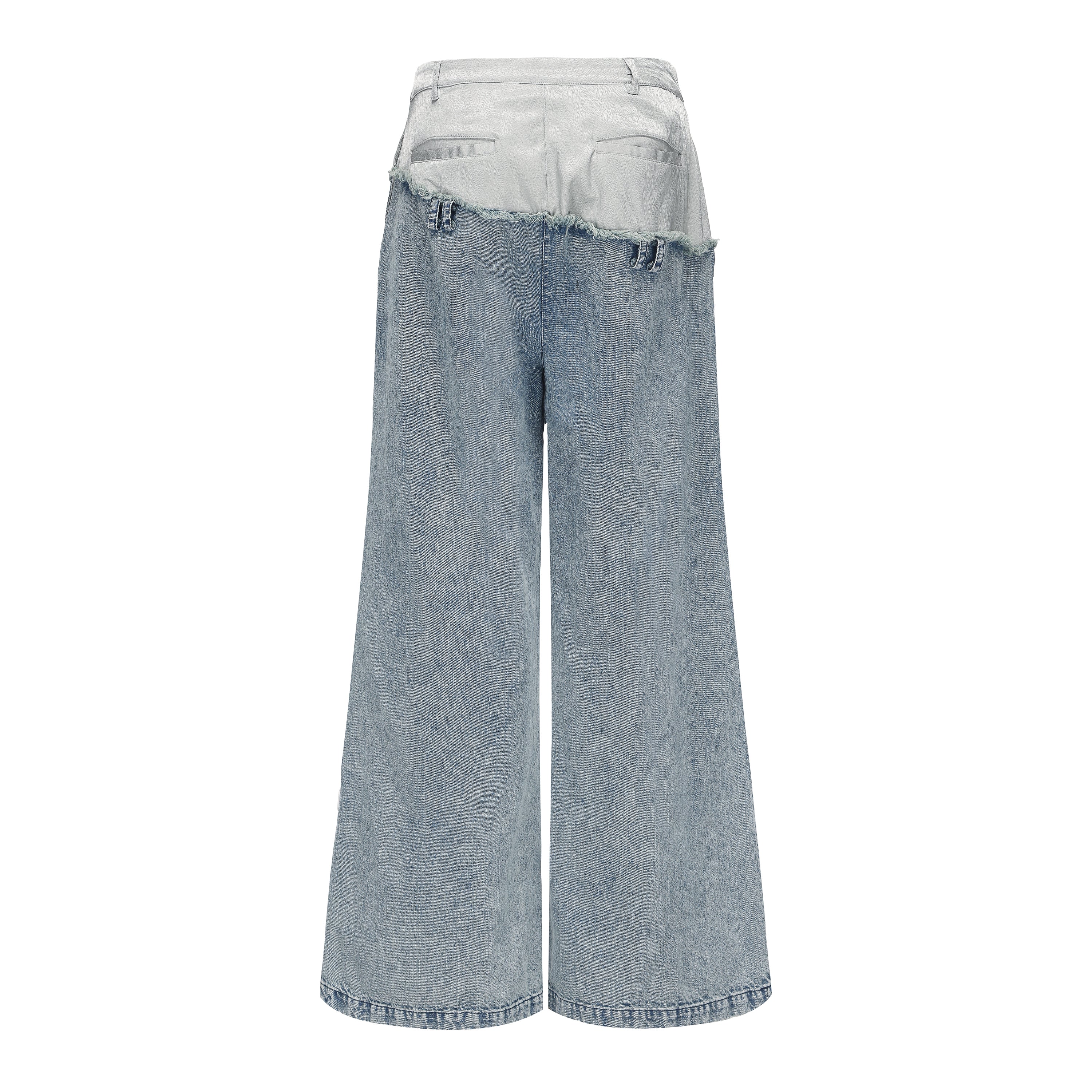 Jun WideLeg Denim/Brocade Patch Pants