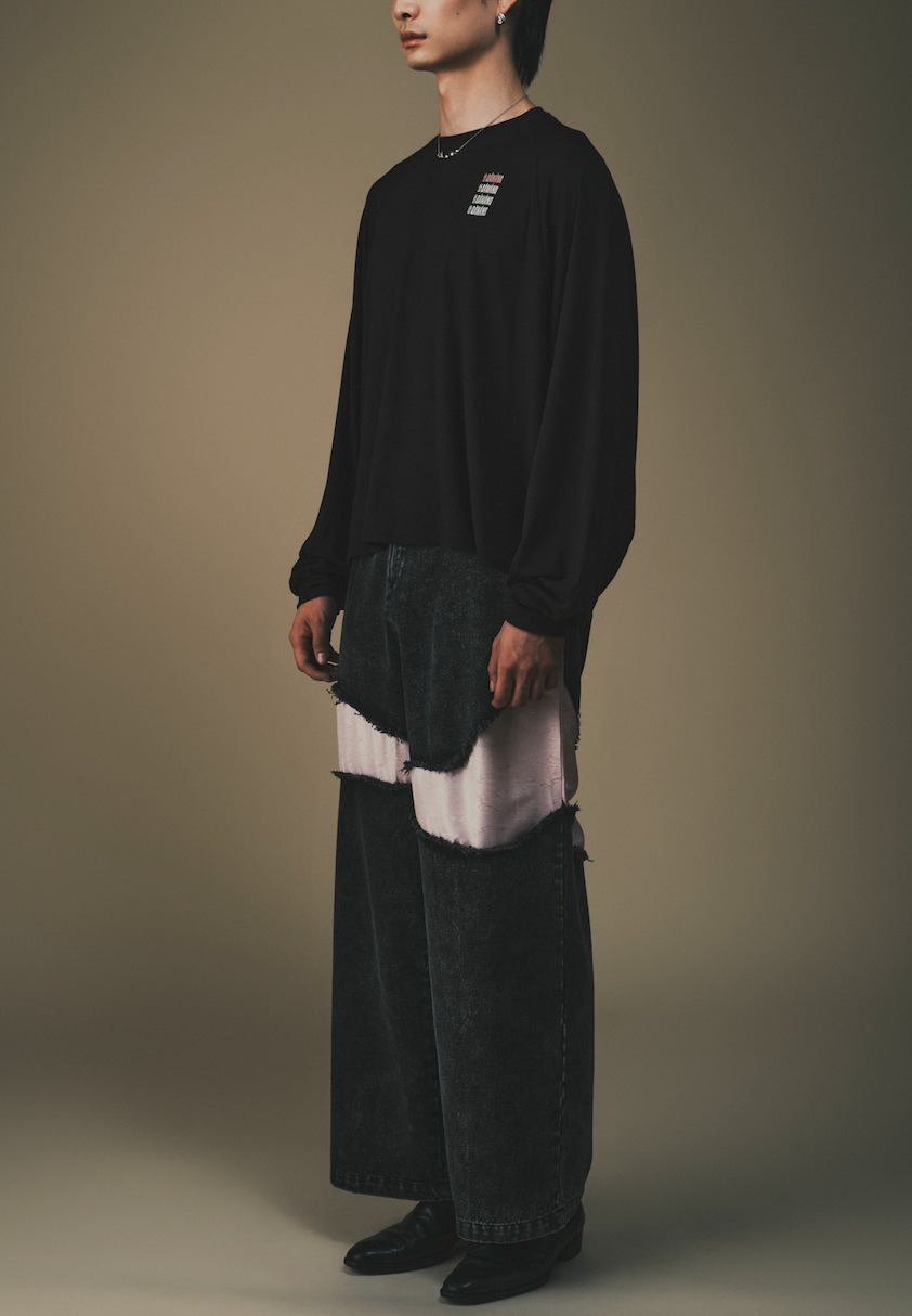 Deng Denim/Brocade Patch Pants